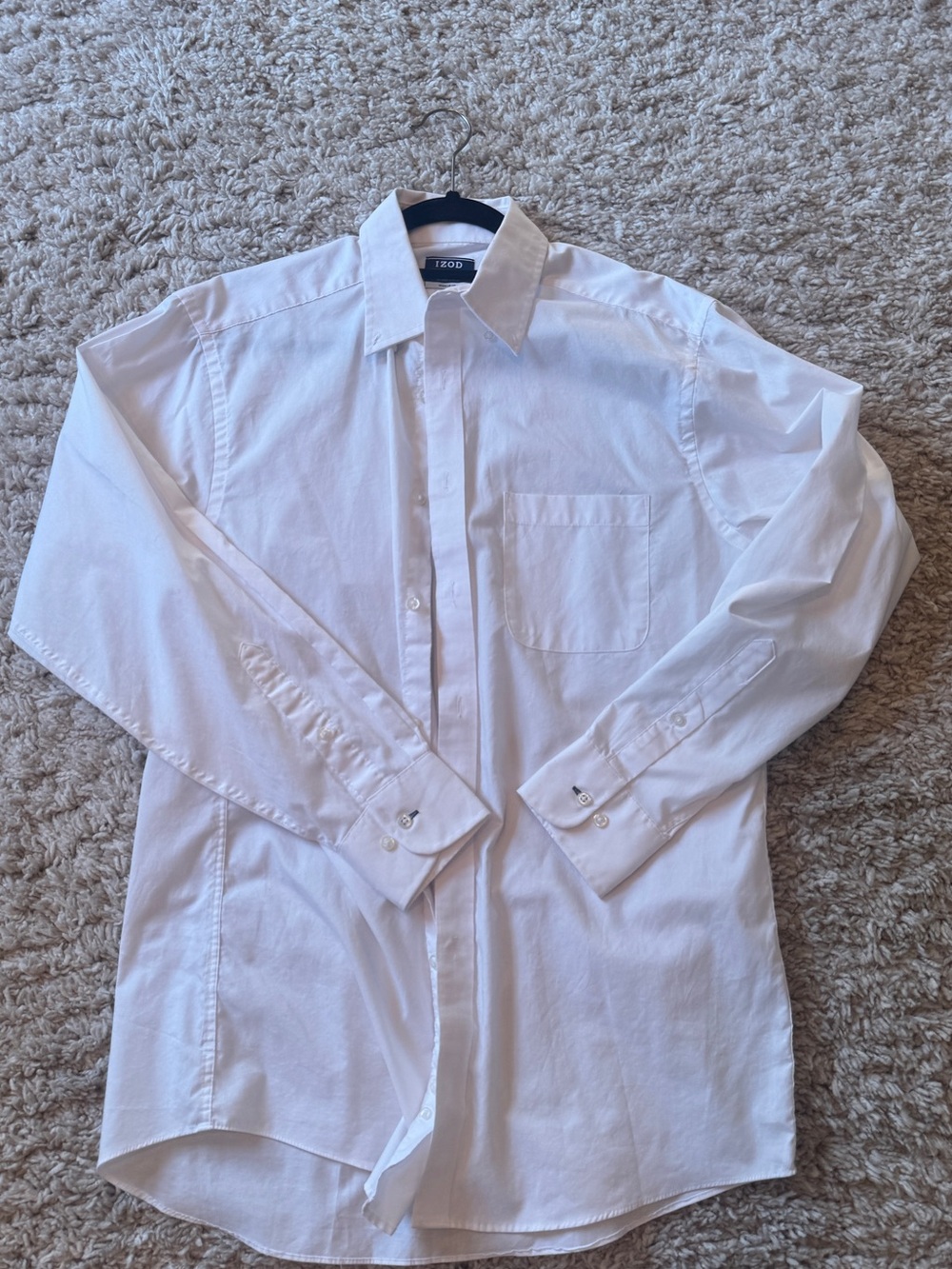 Izod White Long-Sleeve Dress Shirt